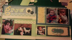 Page layout for boy using Chantilly 