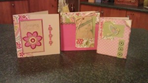 Cards made with Chantilly, inspired by the cardmaking program book that came in my kit
