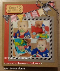 This is the awesome little hip pics album. The project features my Grandson on his first birthday at his cake smash photo shoot. 