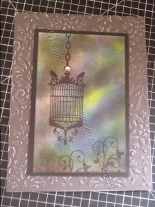 Hello Tweety B1420 with a background using the Damask Embossing Folder Z1927