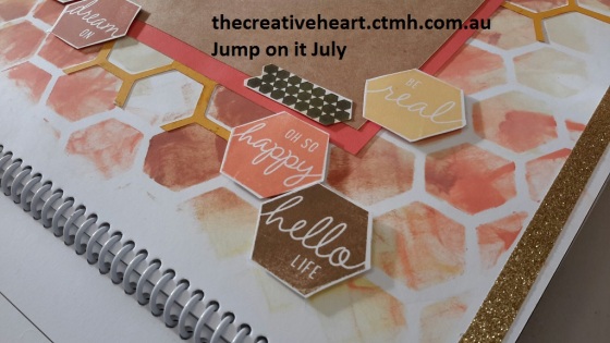 Use a tissue to sponge into the page with an overlay of hexagons